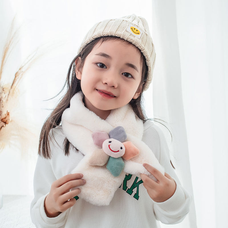 女童围脖冬季保暖卡通毛绒脖套冬天儿童防风防寒防冻脖子短款围巾