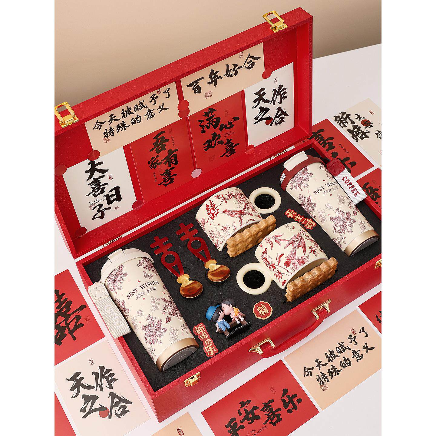 结婚礼品送新人新娘特别的新婚礼物送闺蜜朋友高级实用保温杯套装