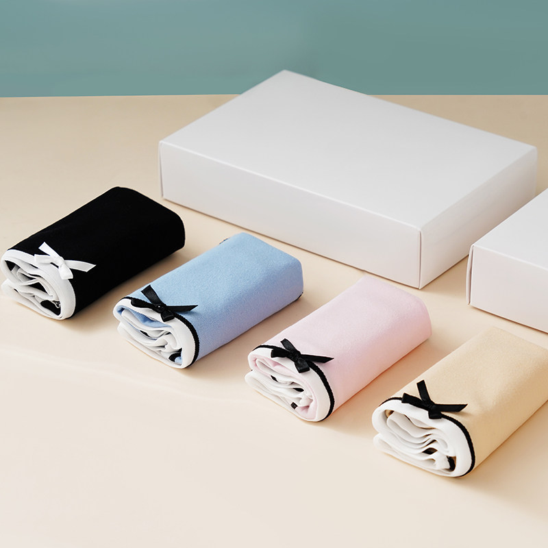 学生全棉夏季女士纯棉抗菌内裤女中腰少女透气高中生日系三角短裤