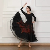 Новое осеннее платье для современных бальных танцев, юбка для бальных танцев, костюм для вальса, костюм для выступлений, большая юбка-качели