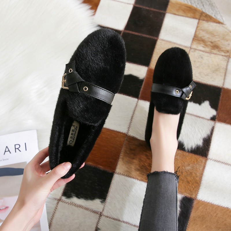 毛毛鞋女2025年新款冬季外穿厚底网红加绒保暖豆豆鞋百搭大码女鞋,女鞋,乐福鞋（豆豆鞋）,淘宝优惠券,粉丝福利购,淘宝优惠卷