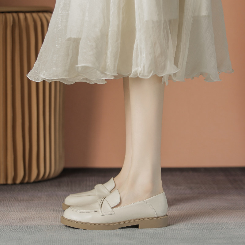 法式真皮伴娘鞋女2025年春季新款平底小皮鞋配裙子气质玛丽珍单鞋,女鞋,深口单鞋,淘宝优惠券,粉丝福利购,淘宝优惠卷