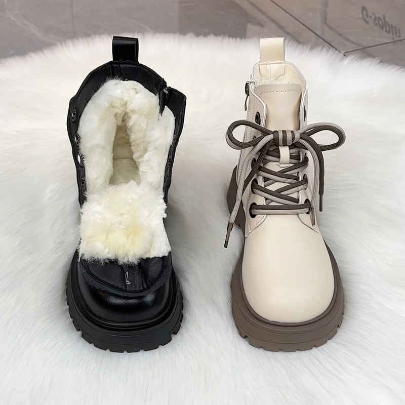 加厚马丁靴皮毛一体东北大棉鞋