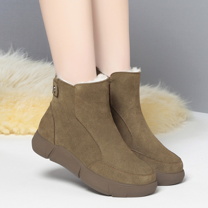 复古雪地靴女2025冬季新款加绒加厚东北羊毛短靴真皮平底妈妈棉鞋,女鞋,时尚雪地靴,淘宝优惠券,粉丝福利购,淘宝优惠卷