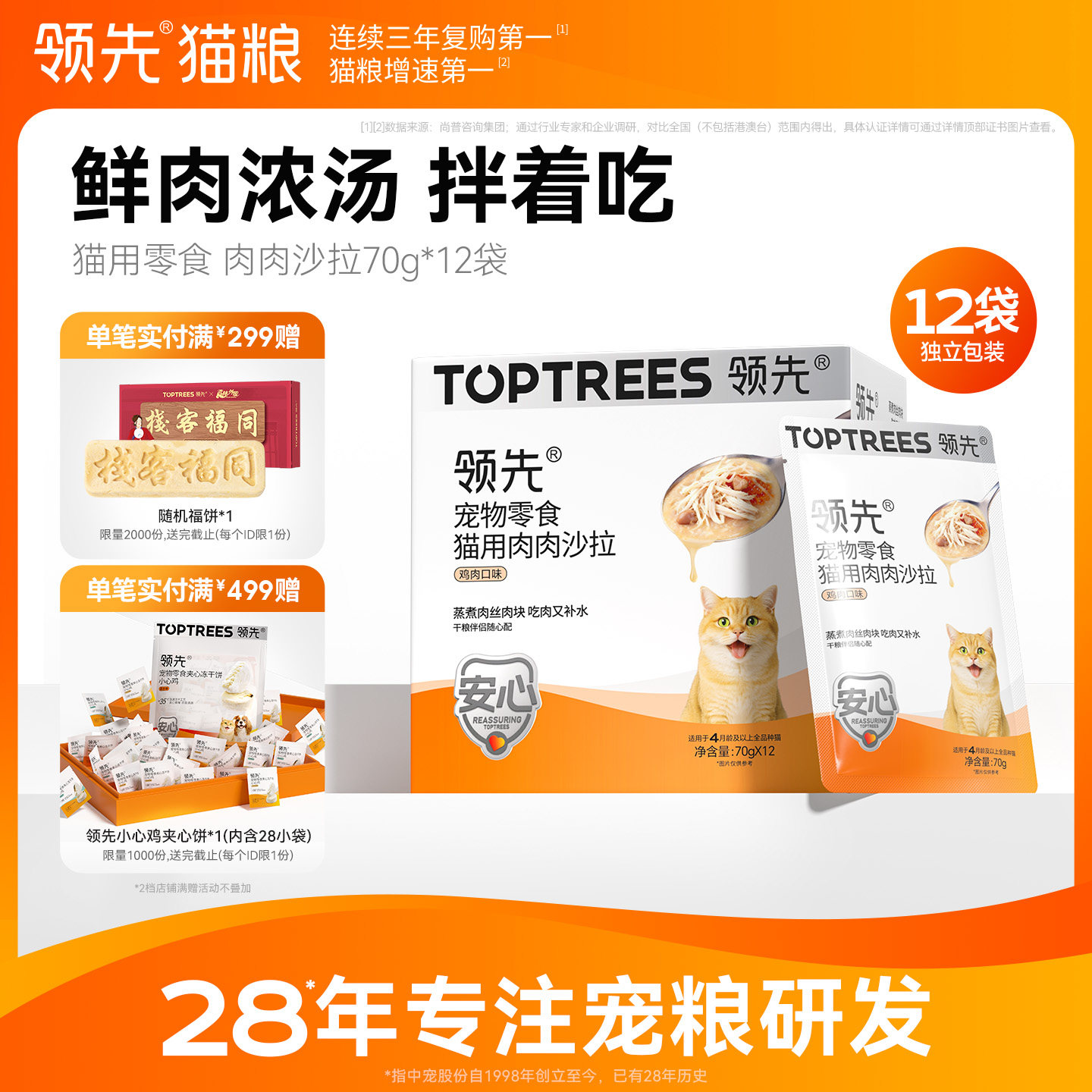 领先猫用肉肉沙拉70g*12袋图片