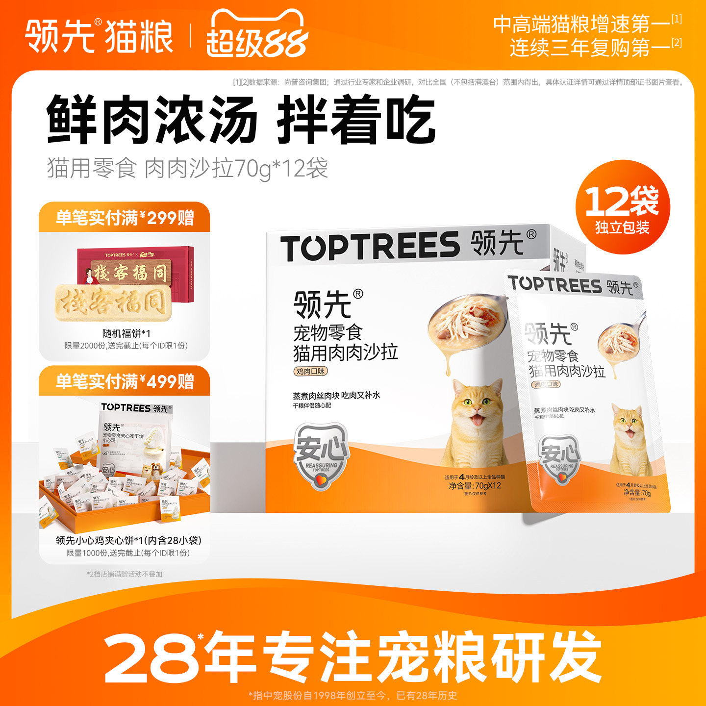 领先猫用肉肉沙拉70g*12袋图片