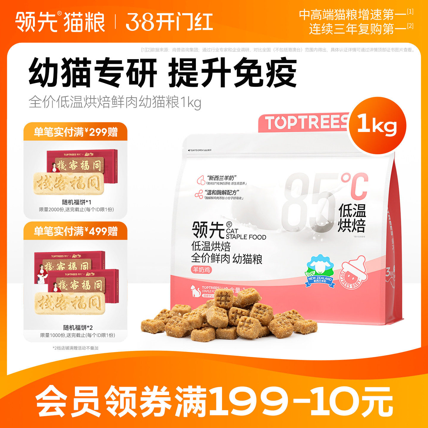 【幼猫】领先低温烘焙幼猫猫粮羊奶鲜鸡肉全价营养高蛋白专用奶糕