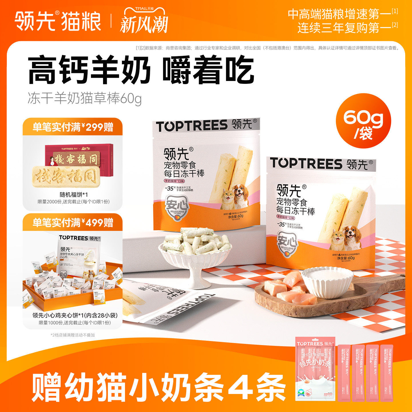 【上市工厂】领先冻干羊奶棒60g图片