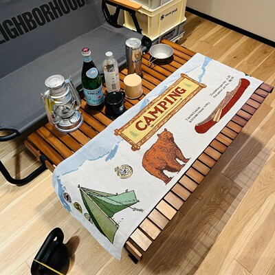 camping桌旗布艺餐桌户外露营桌子折叠桌蛋桌布 民宿酒吧野奢咖啡