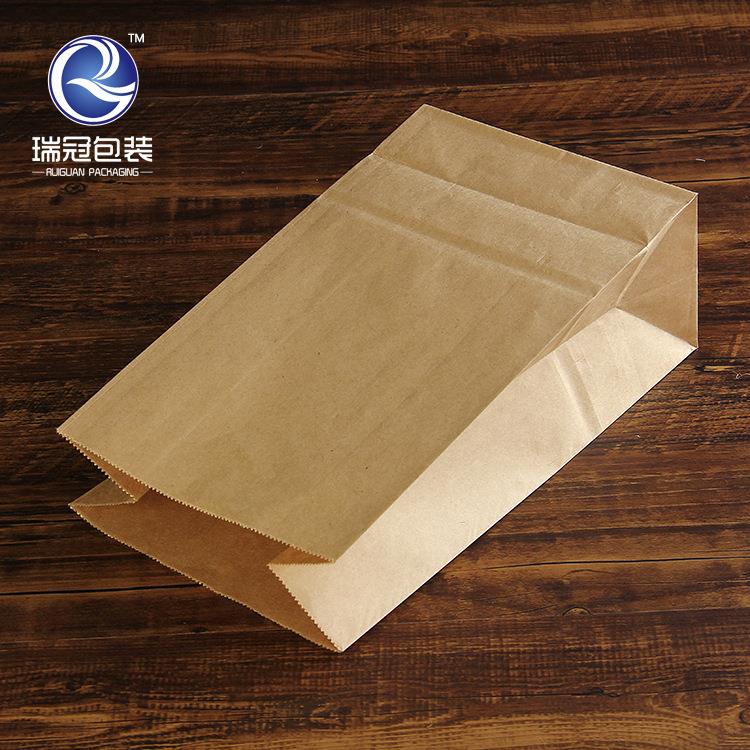 现货牛皮纸袋西点包装袋烘培面包袋子厂家方底食品早餐打包袋