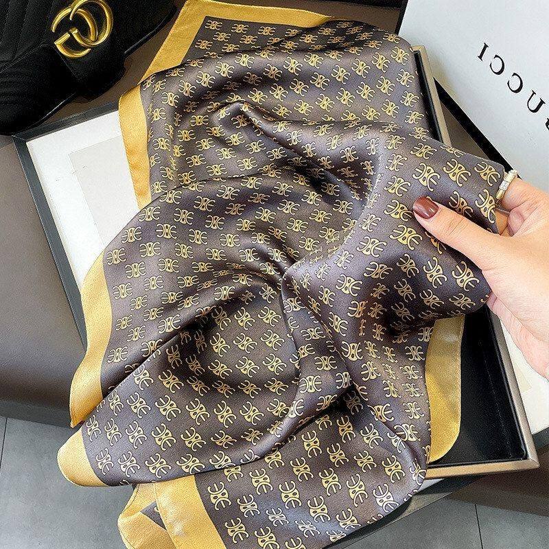 春夏欧美大牌时尚搭配美物经典老花真丝方巾桑蚕丝丝巾围巾领巾女