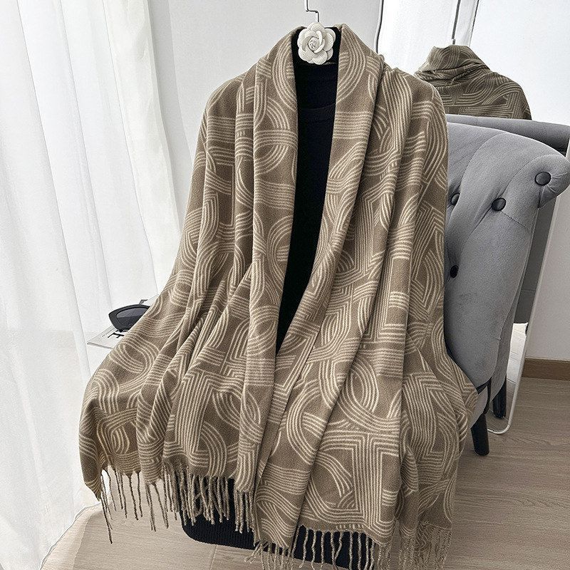 秋冬季新款仿羊绒女士围巾韩版