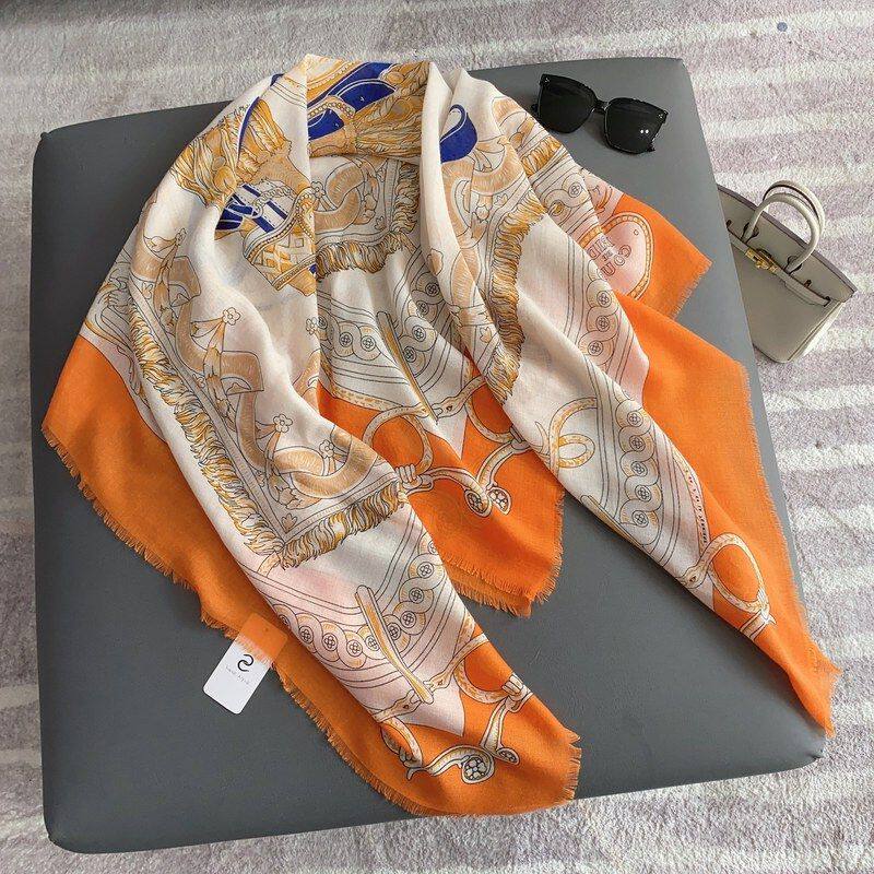 新款爱玛橙拆须大方巾时尚流苏女士气质披肩丝巾春夏外出装饰围巾