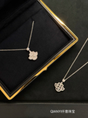 经典 QIANYI仟意珠宝 轻奢系列 小扇子进口满钻气质名媛千金项链