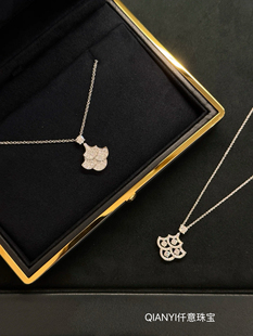 QIANYI仟意珠宝【轻奢系列】经典小扇子进口满钻气质名媛千金项链