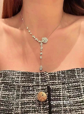 QIANYI仟意珠宝【人间富贵花】绝美山茶花名媛满钻千金感锁骨项链