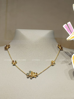 QIANYI仟意珠宝【奢华系列】繁花白富美千金感贵气三叶草宴会项链