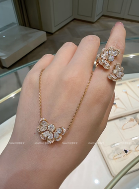 QIANYI仟意珠宝【轻奢系列】白富美顶美奢华镶嵌锆钻花瓣气质项链