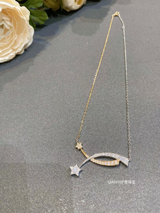 QIANYI仟意珠宝【流星系列】千金感名媛风气质双色不对称彗星项链