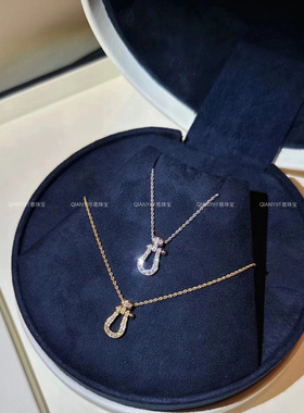QIANYI仟意珠宝【马蹄扣系列】进口锆钻经典镀18k金男女同款项链