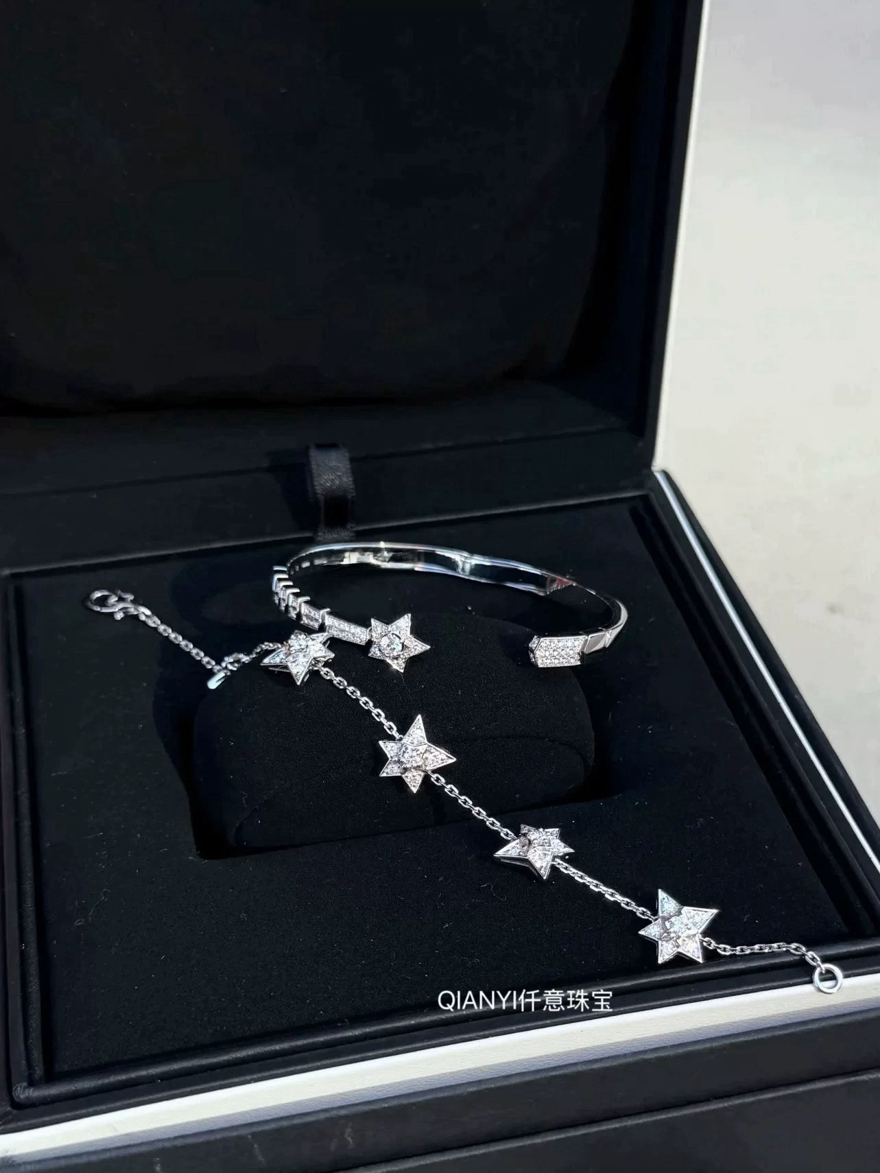 QIANYI仟意珠宝【彗星系列】白富美千金气质闪耀满钻星星许愿手链