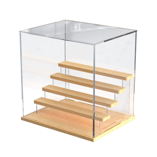 亚克力盲盒收纳展示架泡泡玛特popmart手办阶梯防尘罩Molly展示盒