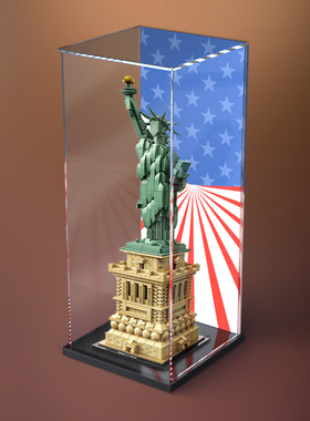 亚克力展示盒21042 女神像建筑街景系列LEGO自由模型收纳盒防尘罩