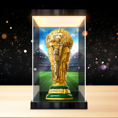 适用乐高43020世界杯奖杯FIFA大力神杯积木模型灯箱亚克力展示盒