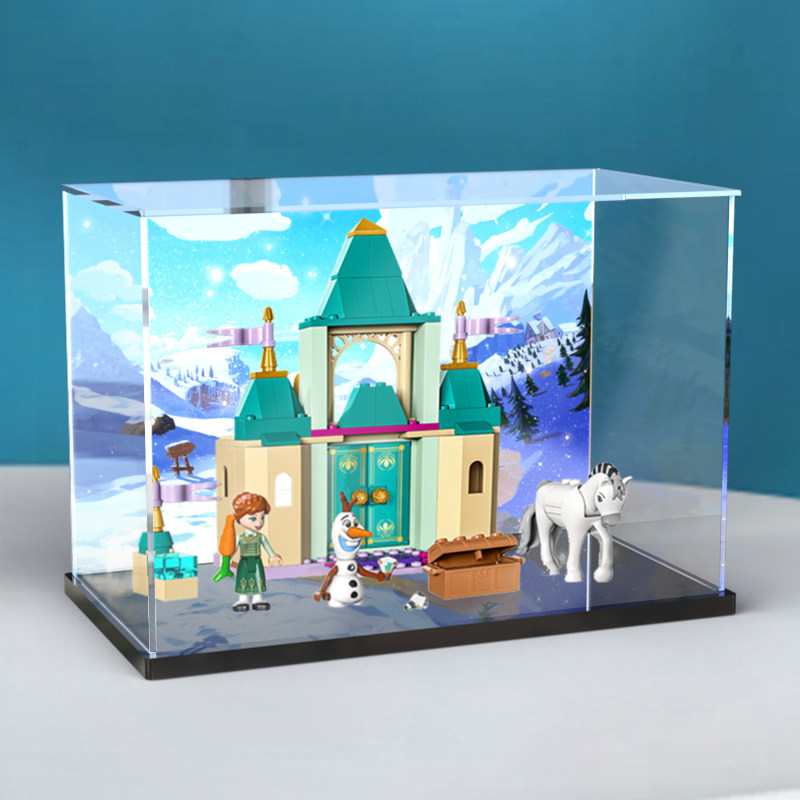 亚克力防尘罩适用乐高43204 安娜和雪宝的欢乐城堡拼装模型展示盒