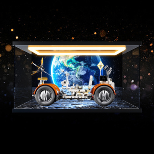适用LEGO机械组系列42182 NASA Apollo月面探测车回型灯展示盒
