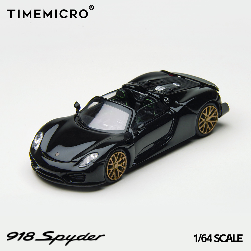 -TM 1:64  保时捷918 黑金配色 防真合金汽车模型