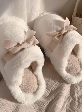 冬季新款加绒保暖鞋厚底防加绒穆勒鞋毛毛鞋包头拖鞋加绒穆勒鞋