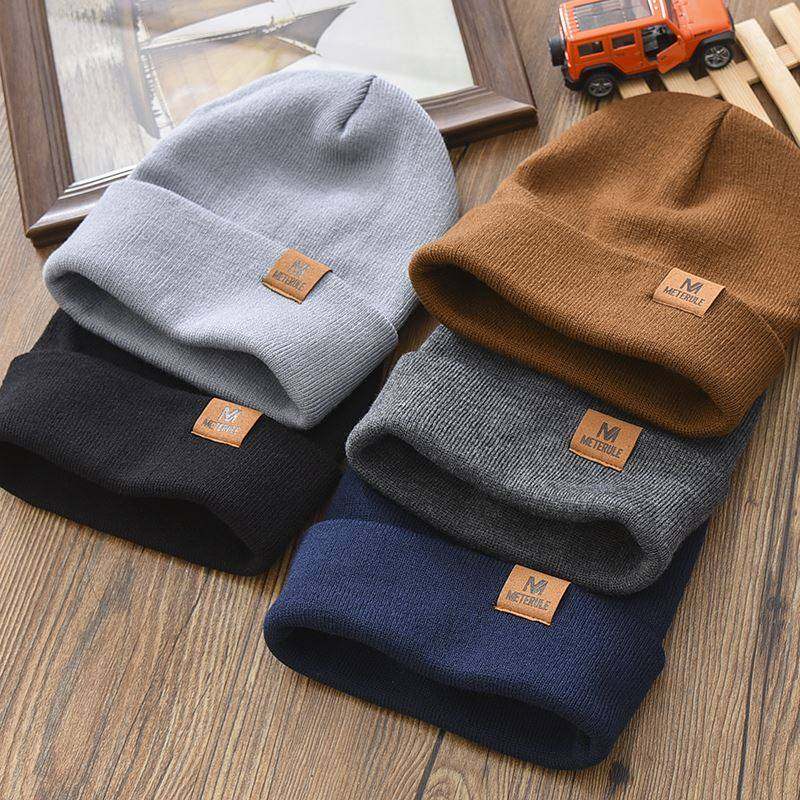 儿童帽子秋冬季2025新款中大童撞色贴布百搭潮男童圆领针织毛线帽