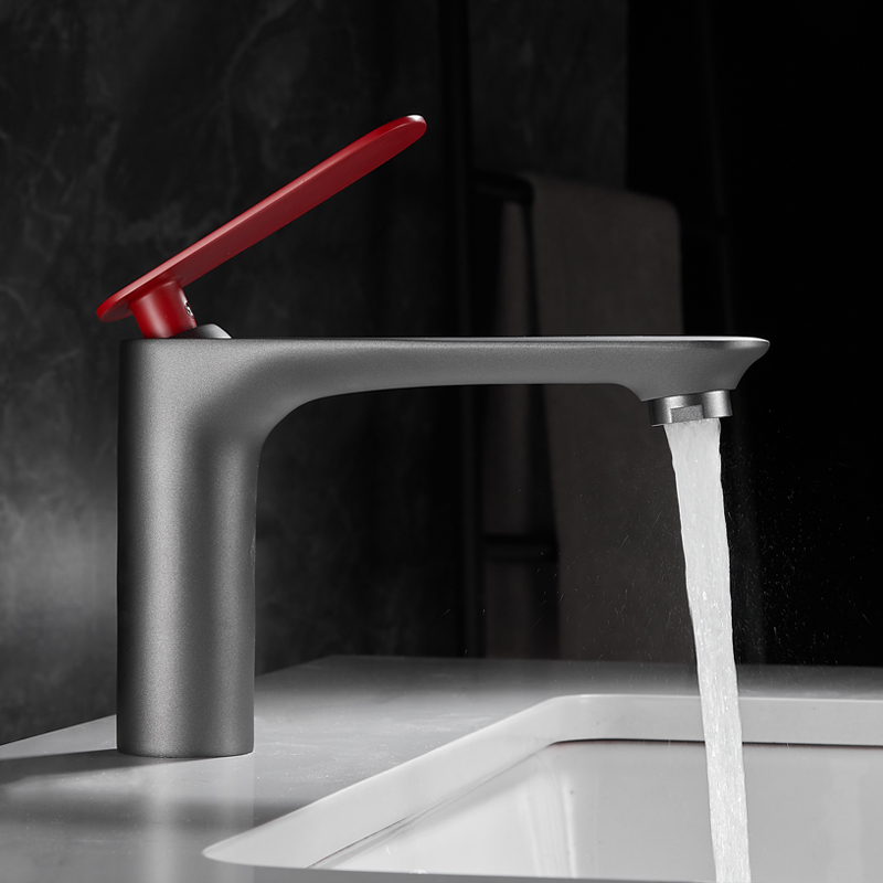 枪灰色冷热水龙头卫生间北欧全铜