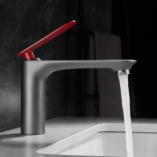 枪灰色冷热水龙头卫生间北欧全铜