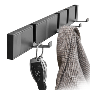 浴室毛巾挂钩免打孔强力粘胶钩极简折叠隐形卫生间厕所浴巾置物架