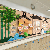 幼儿园手工立体中式 江南人物古镇板报组合墙贴学校教室文化布置