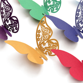 手工珠光镂空立体蝴蝶墙面装 饰材料 饰墙贴幼儿园学校创意布置装