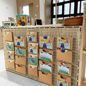 幼儿园创意作品展示牛皮纸收纳盒墙面墙饰贴班级区角环创装 饰材料