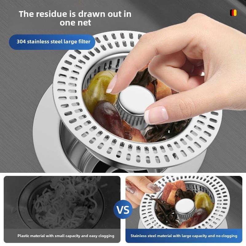 厨房水槽过滤器，洗碗盆堵漏，洗碗盆通用弹出式芯，不锈钢排水密