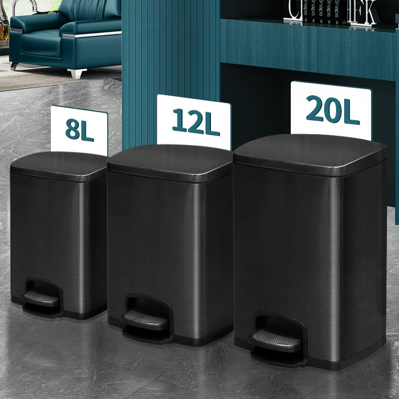 脚踏式家用不锈钢垃圾桶厨房专用简约客厅轻奢高档办公室2025新款