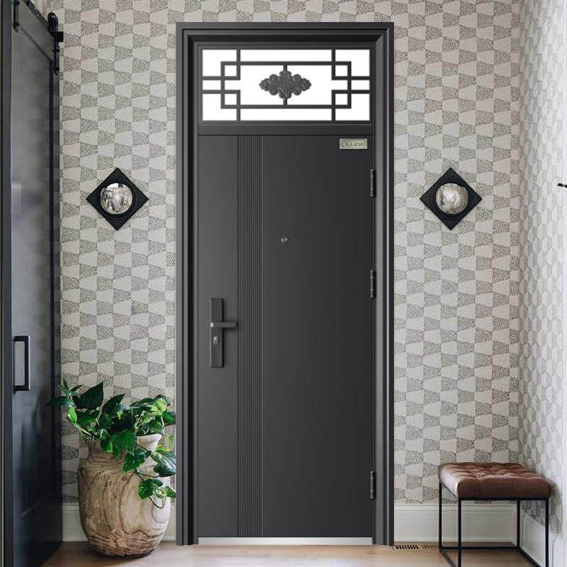 现货防盗门农村自建房大门带通风窗氟碳漆防晒防雨单门子母入户门