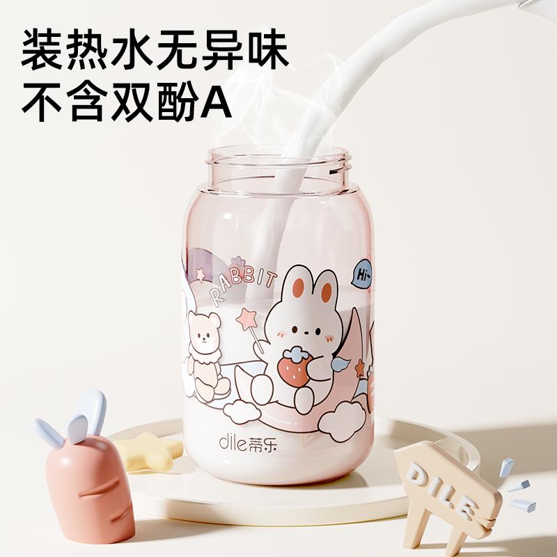 蒂乐儿童水杯吸管杯宝宝喝水直饮杯饮水壶防摔幼儿园上学专用