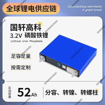 全新国轩3.2v52,102,230,340ah磷酸铁锂电芯电动车房车强启电池