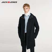 JackJones杰克琼斯outlets春清仓羊毛立领舒适中长款毛呢大衣男