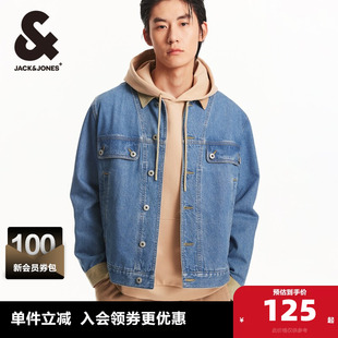 印花衣服翻领牛仔衬衫 杰克琼斯男装 NBA联名个性 新款 牛仔外套 春季