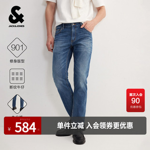 【九分裤】杰克琼斯奥特莱斯秋季男装牛仔裤略修身时尚复古潮裤子