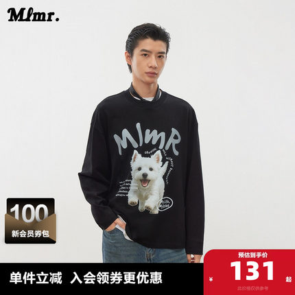MLMR奥特莱斯春秋季新款设计感鬼马童趣风长袖打底衫T恤上衣男女