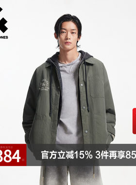 杰克琼斯男生春秋季翻领宽松棉服2025年新款潮流百搭保暖上衣