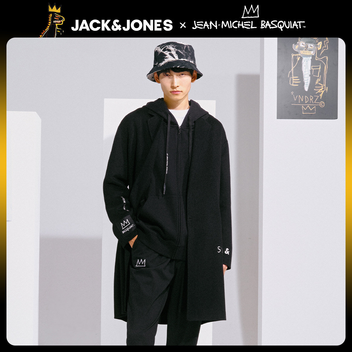 杰克琼斯奥特莱斯秋冬Basquiat联名衣服毛呢长款风衣外套男士男装,男装,毛呢大衣,淘宝优惠券,粉丝福利购,淘宝优惠卷
